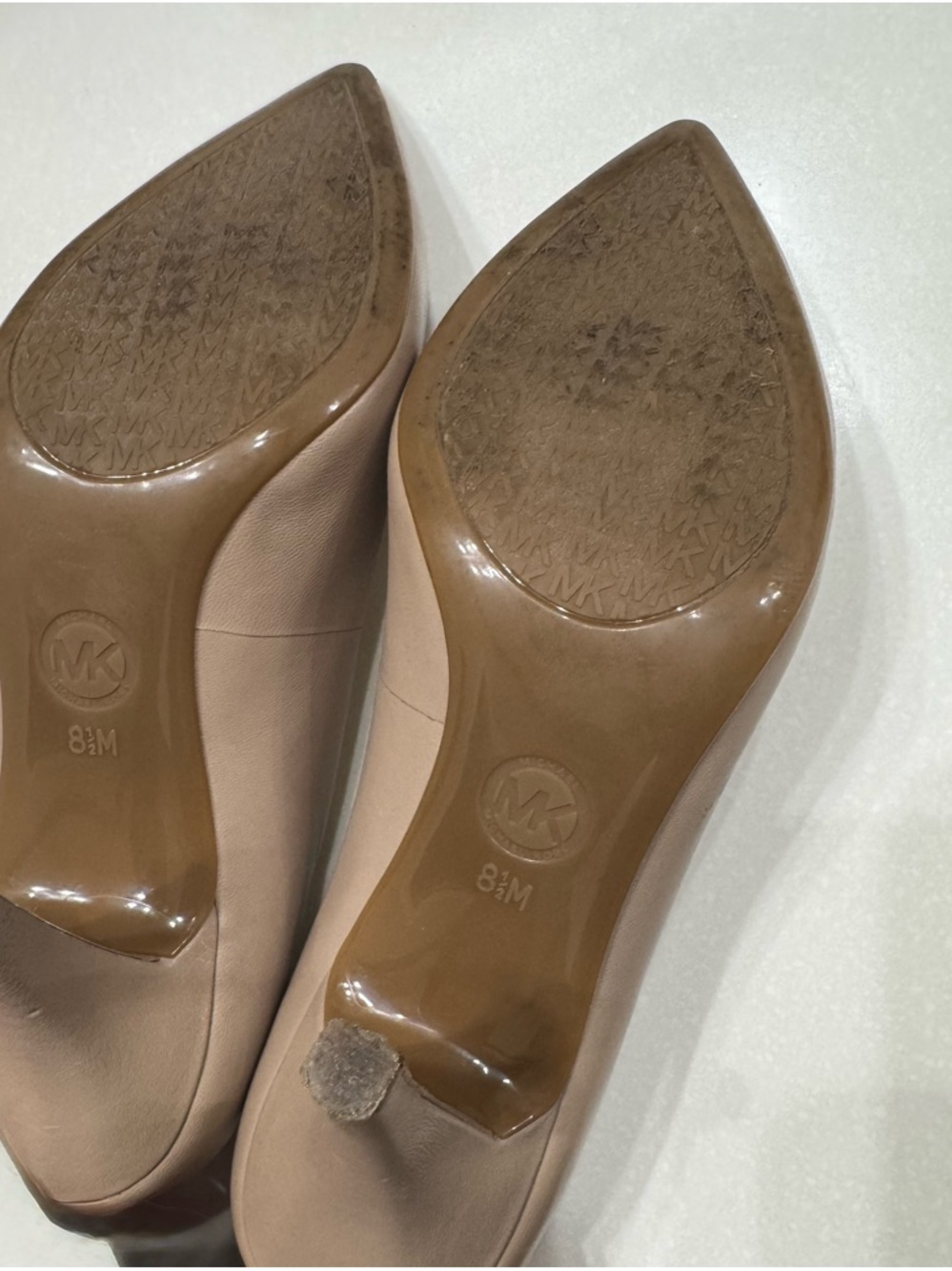 Michael Kors Taupe Leather Pointed-Toe Pumps - Picture 5 of 7
